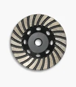 Front view of a heavy-duty 100mm steel turbo diamond cup wheel, showing the continuous turbo rim for a smooth finish on concrete and masonry.